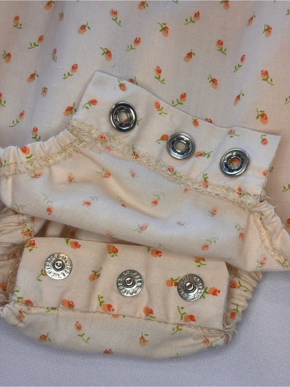Peach Butterfly Bubble Romper with Embroidered Bib
